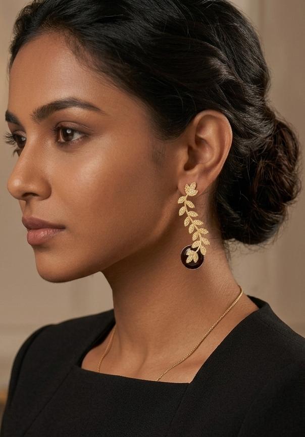 Brush and Monalisha Stone Earring VI from Saj Kotha